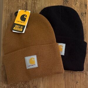 Carhartt NWT Brown Beanie / Gently Worn Blqck Beanie